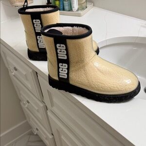 UGG Cream and Black Winter Boots